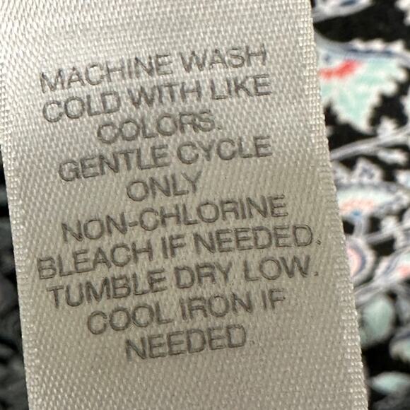 J Jill Wearever Collection Dress Women Extra Large Tall Black Floral Resort Boho - Picture 7 of 11